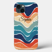 Wiedergabe von Retro-Regenbogenstreifen für benutz Case-Mate iPhone Hülle (Rückseite)