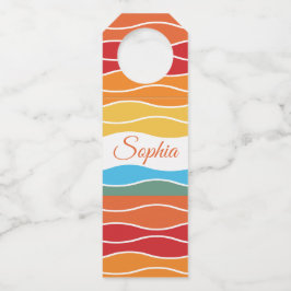 Wiedergabe von Retro-Regenbogenstreifen für benutz Flaschenanhänger