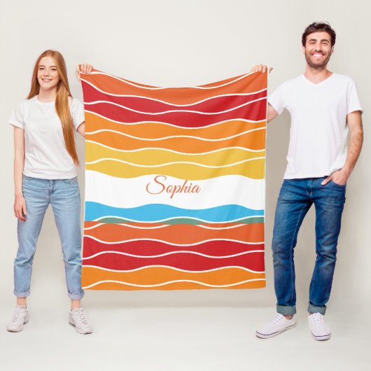 Wiedergabe von Retro-Regenbogenstreifen für benutz Fleecedecke (Beispiel)