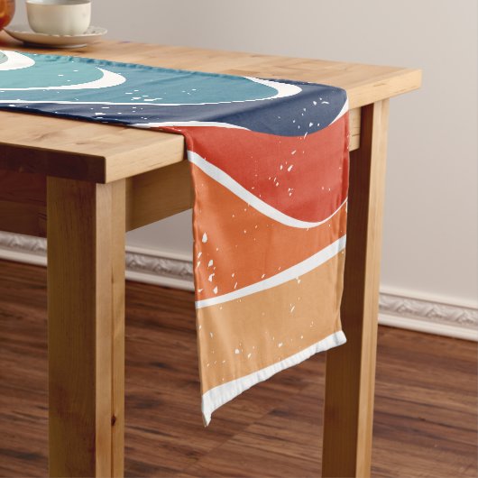Wiedergabe von Retro-Regenbogenstreifen für benutz Mittelgroßer Tischläufer (Beispiel)