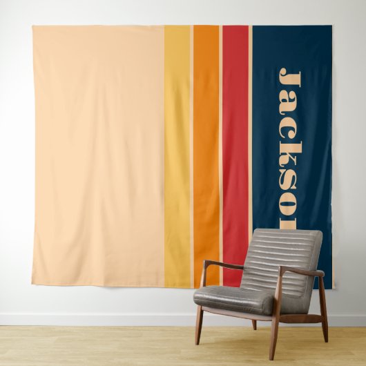 Wiedergabe von Retro-Regenbogenstreifen für benutz Wandteppich (Beispiel (Horizontal))