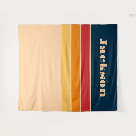 Wiedergabe von Retro-Regenbogenstreifen für benutz Wandteppich (Vorderseite (Horizontal))