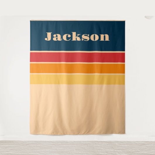 Wiedergabe von Retro-Regenbogenstreifen für benutz Wandteppich (Vorderseite)