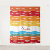 Wiedergabe von Retro-Regenbogenstreifen für benutz Wandteppich (Vorderseite)