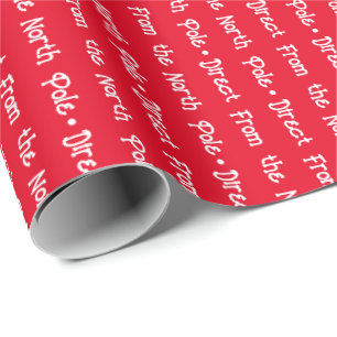 Wiedergabe von White Editable Message auf hellrot Geschenkpapier