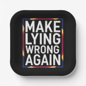 Wiedergeben von Lügen, die sich gegen Trump richte Pappteller (Vorderseite)