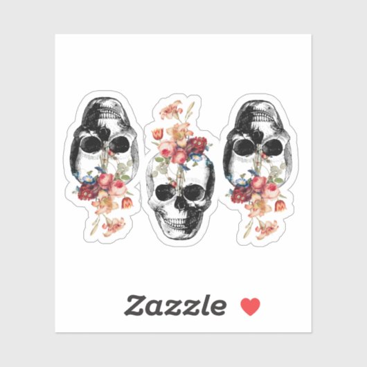 Wiedergeburt - Blühen der Schädel Aufkleber (Blatt)