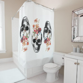 Wiedergeburt - Blühen der Schädel Duschvorhang