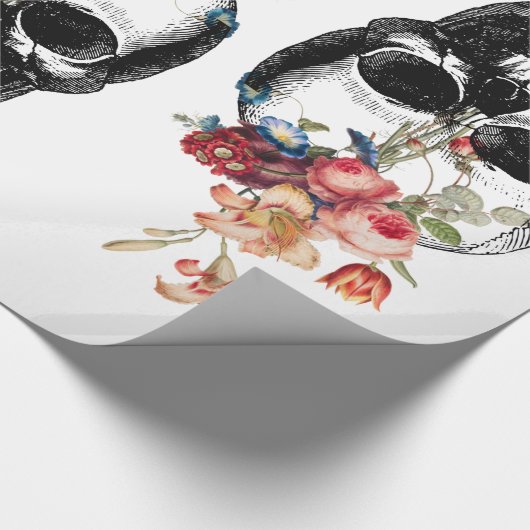 Wiedergeburt - Blühen der Schädel Geschenkpapier (Ecke)