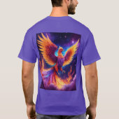 Wiedergeburt des Ätherischen: Regenbogen Phoenix i T-Shirt (Rückseite)