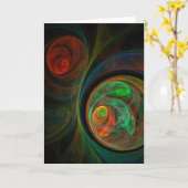 Wiedergeburt-grüne abstrakte Kunst-Gruß-Karte Karte (Gelbe Blume)