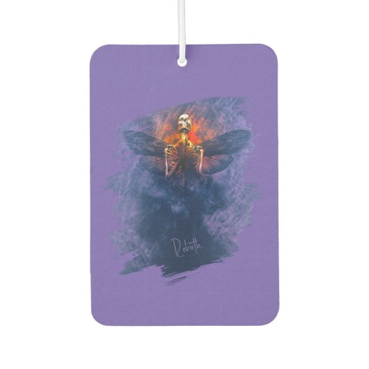 Wiedergeburt. Skelett mit aufsteigenden Flügeln Autolufterfrischer (Vorderseite)