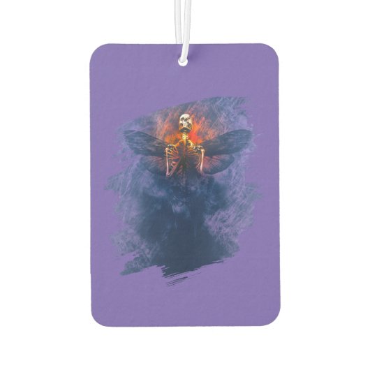 Wiedergeburt. Skelett mit aufsteigenden Flügeln Autolufterfrischer (Rückseite)