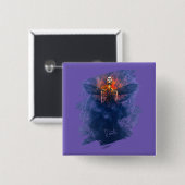 Wiedergeburt. Skelett mit aufsteigenden Flügeln Button (Vorne & Hinten)