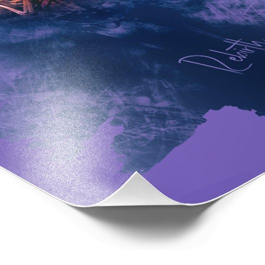 Wiedergeburt. Skelett mit aufsteigenden Flügeln Fotodruck (Ecke)