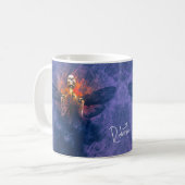 Wiedergeburt. Skelett mit aufsteigenden Flügeln Kaffeetasse (Vorderseite Links)