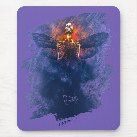 Wiedergeburt. Skelett mit aufsteigenden Flügeln Mousepad (Vorne)