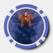 Wiedergeburt. Skelett mit aufsteigenden Flügeln Pokerchips (Rückseite)