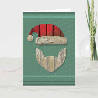 Wiedergewonnenes Scheunenholz-Weihnachtsmann Feiertagskarte