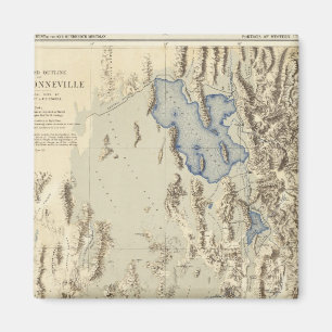 Wiederhergestellte Kontur des Bonneville-Sees Magnet