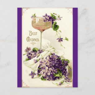 Wiederhergestellte Vintage-Lila-Postkarte mit best Postkarte