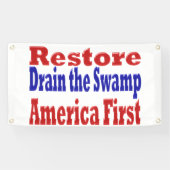 Wiederherstellen Amerika zuerst die Sümpfe rot bla Banner (Horizontal)
