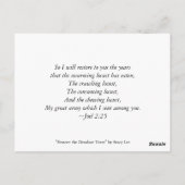 Wiederherstellung der desolaten Jahre Postkarte (Rückseite)