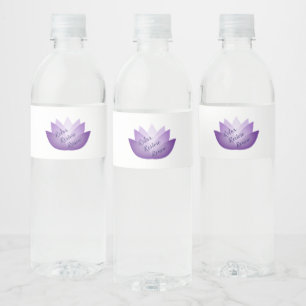 Wiederherstellung der Lila Lotus-Blume Wasserflaschenetikett