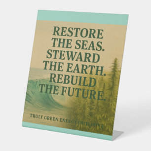 Wiederherstellung der Meere. Steward the Earth. Wi Sockelschild