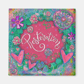 Wiederherstellung rosa Fun Floral Moderne Inspiriv Magnet (Vorne)