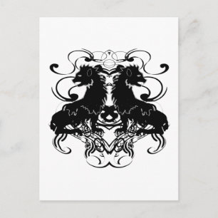 Wiederherstellung Vintager Löwen mit Wirbel Postkarte