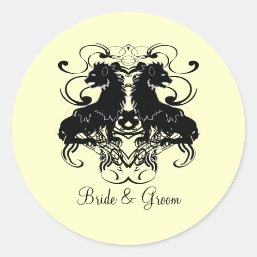 Wiederherstellung Vintager Löwen mit Wirbel Runder Aufkleber (Vorderseite)