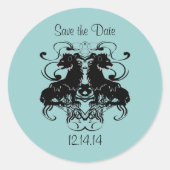 Wiederherstellung Vintager Löwen mit Wirbel Runder Aufkleber (Vorderseite)