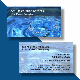 Wiederherstellungsdienste für Zuhause und Gewerbe Visitenkarte