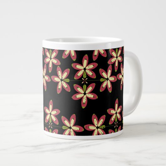 Wiederholbare nahtlose Blumenformen Jumbo-Tasse (Vorderseite Rechts)