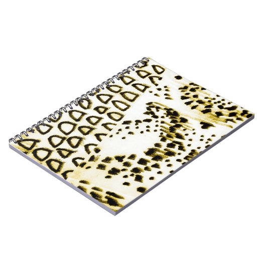 Wiederholbare Schlangenhaut. Gelber Mode. Weiß Notizblock (Linke Seite)