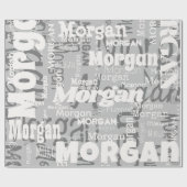 Wiederholbarer Name Graue weiße moderne Neutrale T Geschenkpapier (Flach)