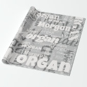 Wiederholbarer Name Graue weiße moderne Neutrale T Geschenkpapier (Ungerollt)