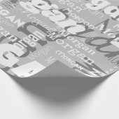 Wiederholbarer Name Graue weiße moderne Neutrale T Geschenkpapier (Ecke)