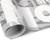 Wiederholbarer Name Graue weiße moderne Neutrale T Geschenkpapier (Rolleneckpunkt)