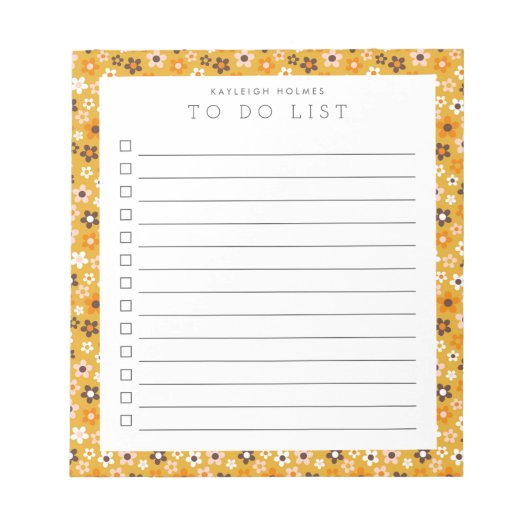 Wiederholen der Liebe mit Floral, um Notepad aufzu Notizblock (Vorderseite)