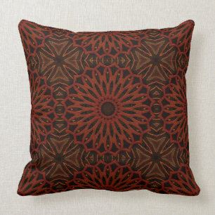 Wiederholen des Brown-/Rost-Mandala-Musters Kissen