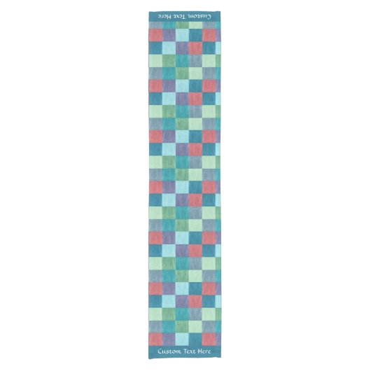 Wiederholen des mehrfarbigen, überprüften Musters Kurzer Tischläufer (Vorderseite)
