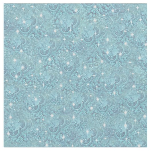 Wiederholen Sie Blauer Muster mit weißen Glitzern Stoff (Nahaufnahme)