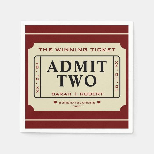 Wiederholen Sie den Gewinner Ticket Stub Admit zwe Serviette (Vorderseite)