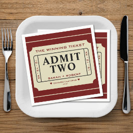 Wiederholen Sie den Gewinner Ticket Stub Admit zwe Serviette