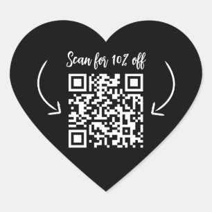 Wiederholen Sie den QR-Marketing-Code für Kunden. Herz-Aufkleber