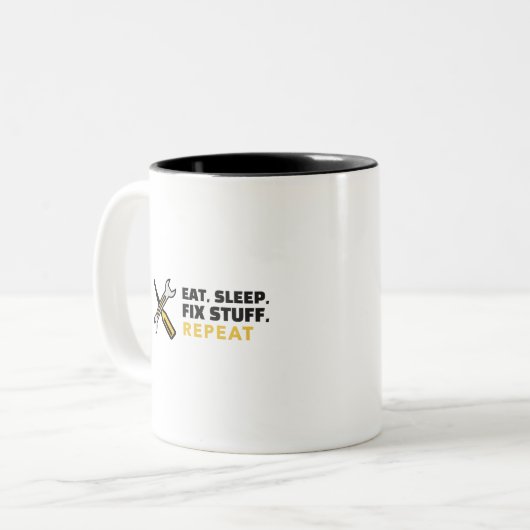 Wiederholen Sie den Schlaf-Fix-Reparaturvorgang Zweifarbige Tasse (Vorderseite Links)