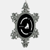 Wiederholen Sie den Schlaf, um das Sprichwort für  Schneeflocken Zinn-Ornament (Links)