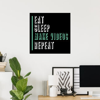 Wiederholen Sie den Schlaf von Videos - Motivieren Poster